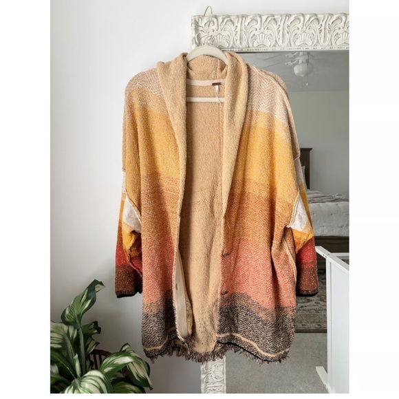 BUCKLE 🧡FREE PEOPLE Sunset 🌅 Park Cardigan BOHO Sweater 🤎LARGE - Picture 12 of 16